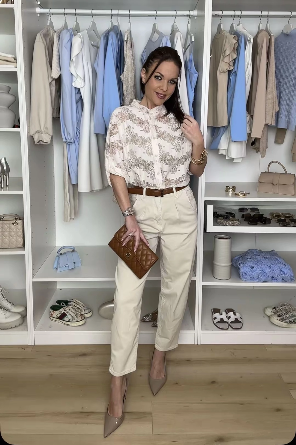 Áttört csipke mintás blúz