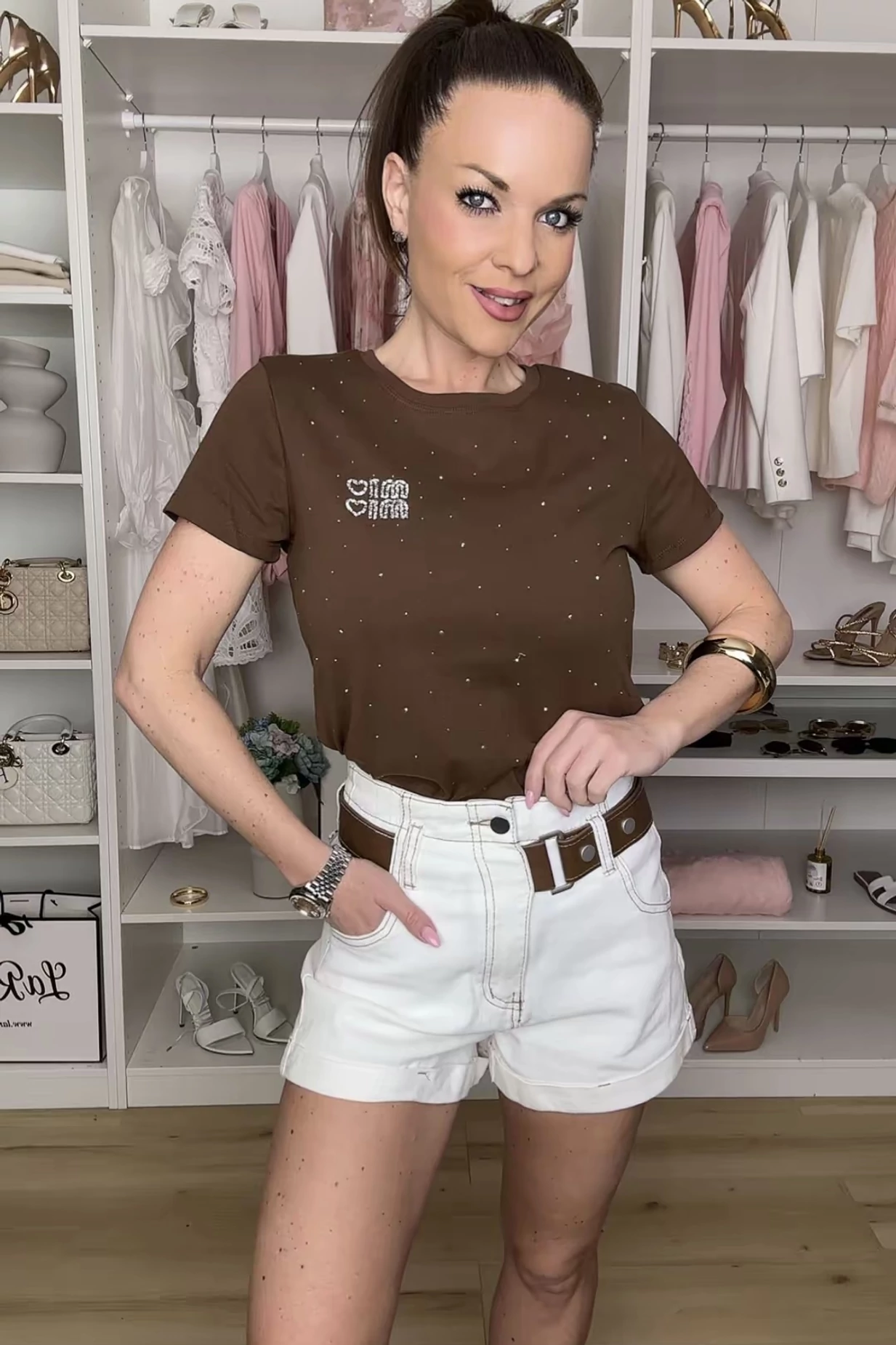 Stylish farmer short - különleges övvel