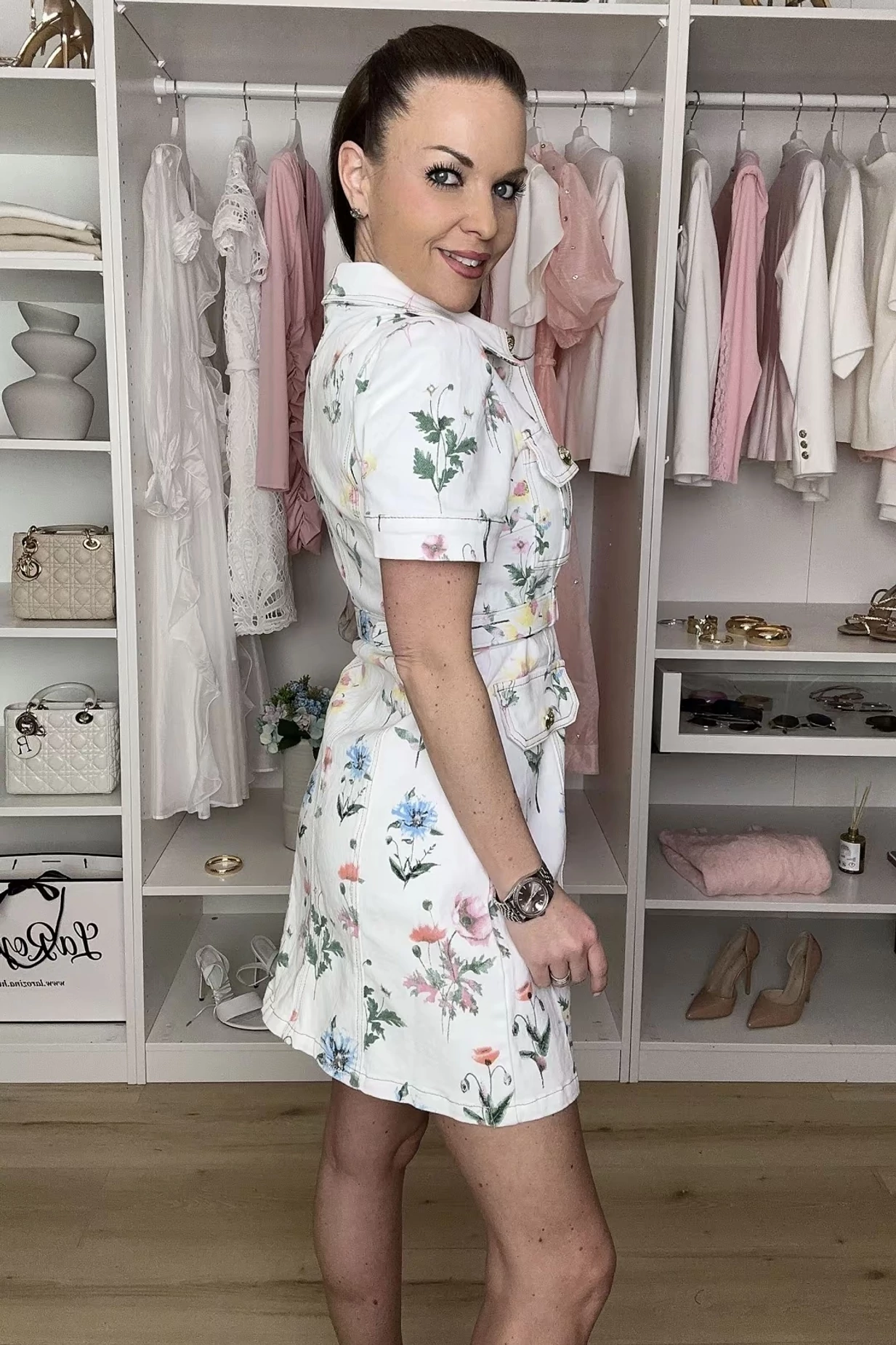 Rouge mintás farmer ruha